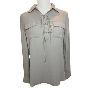 Romeo + Juliet Couture Size Medium Olive Green Lace Up Top.